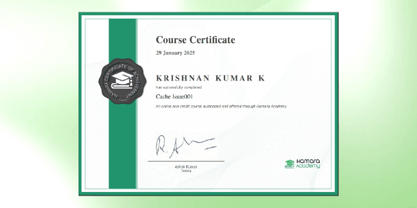 Course certificate