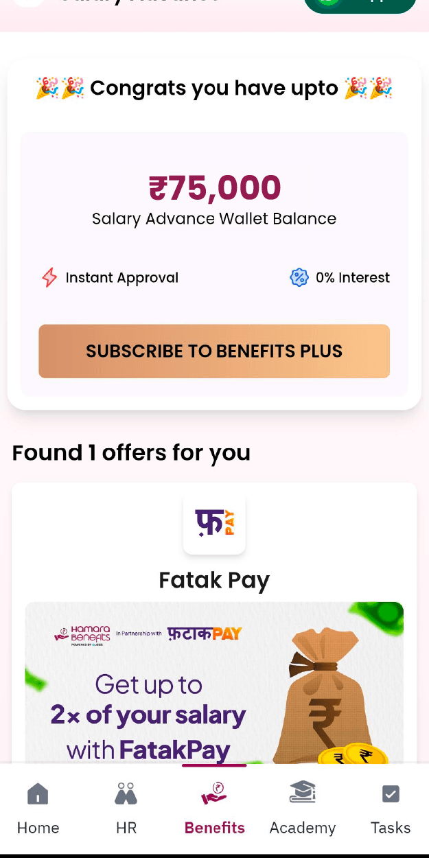Zero-interest salary advance